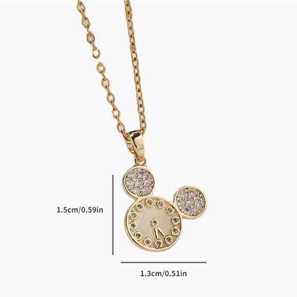 Mickey Mouse shaped clock pendant necklace - Picture 3 of 5